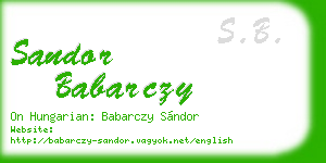 sandor babarczy business card